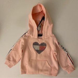 Tommy Hilfiger 2 Piece Sweatsuit set Size 12M Rhinestone heart New With Tags!